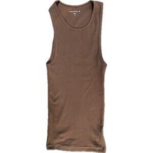 YoungLA Brown Ribbed Tank Top (Large)